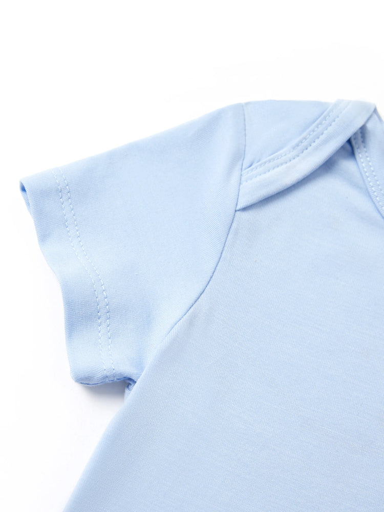 Mono informal de bambú para bebé niño/niña azul