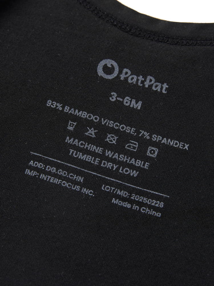 Bambus Baby Jungen/Mädchen Casual Strampler schwarz