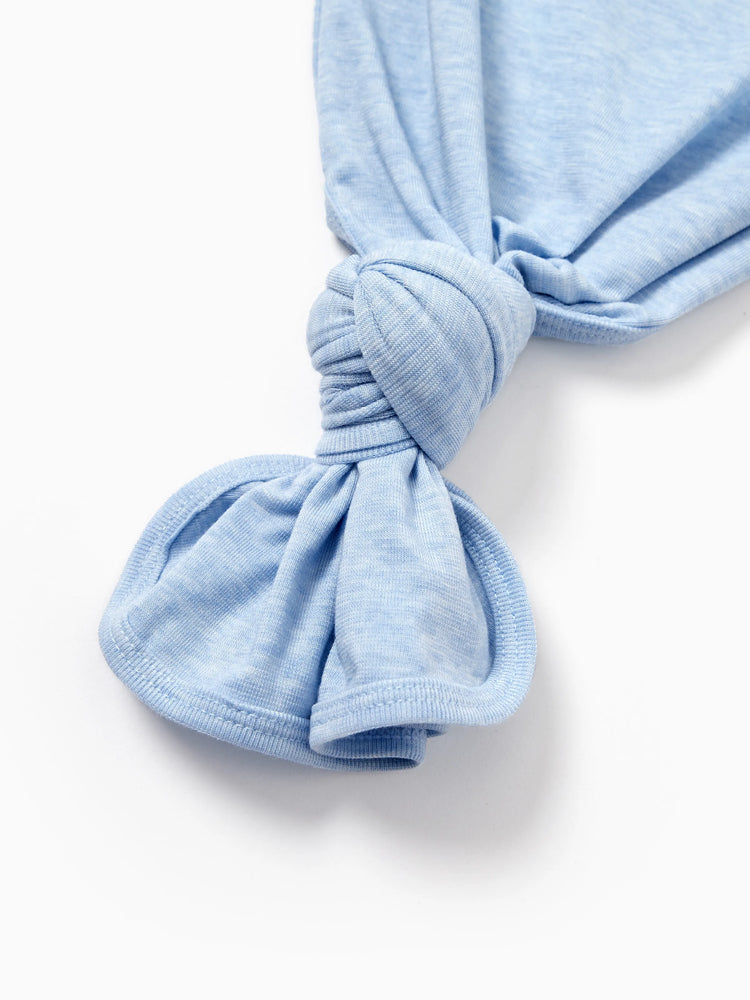 Gigoteuse bébé garçon/fille couleur unie, robe bébé avec bonnet bleu clair