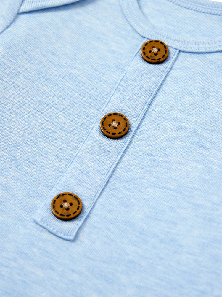 Gigoteuse bébé garçon/fille couleur unie, robe bébé avec bonnet bleu clair