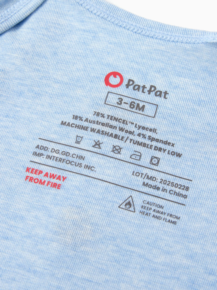 Gigoteuse bébé garçon/fille couleur unie, robe bébé avec bonnet bleu clair