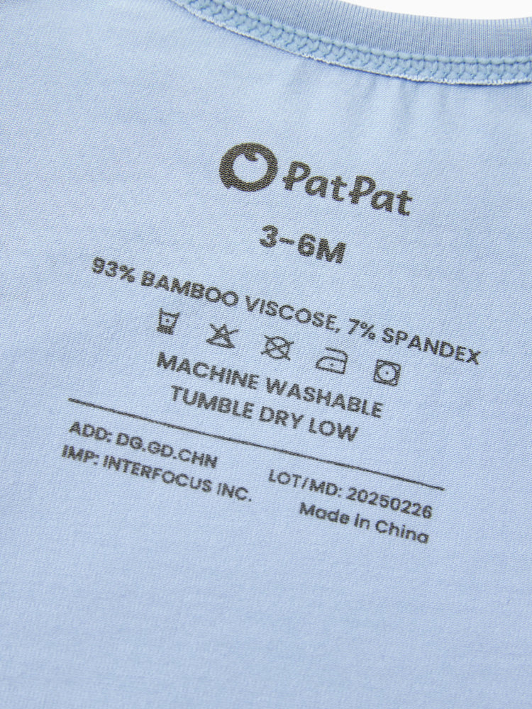 Bamboo Baby Girl Solid Color 3-Piece Rompers Set Blue