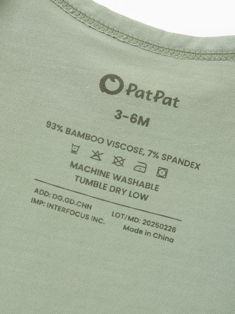 Bambus Baby Mädchen Einfarbiges 3-teiliges Strampler-Set grün