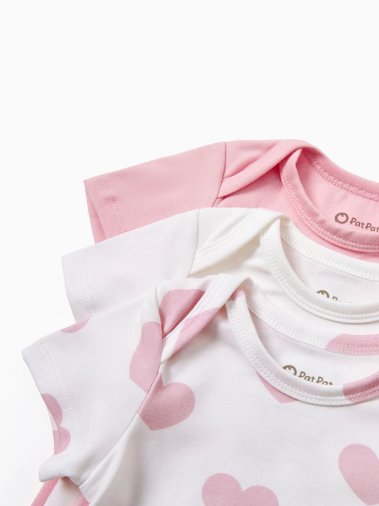 Baby Boy/Girl Playful Print 3pcs Rompers Set White