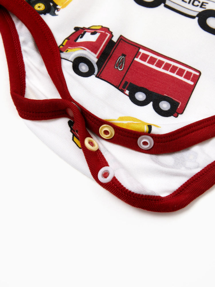 Baby Boy/Girl Playful Print 3pcs Rompers Set Red