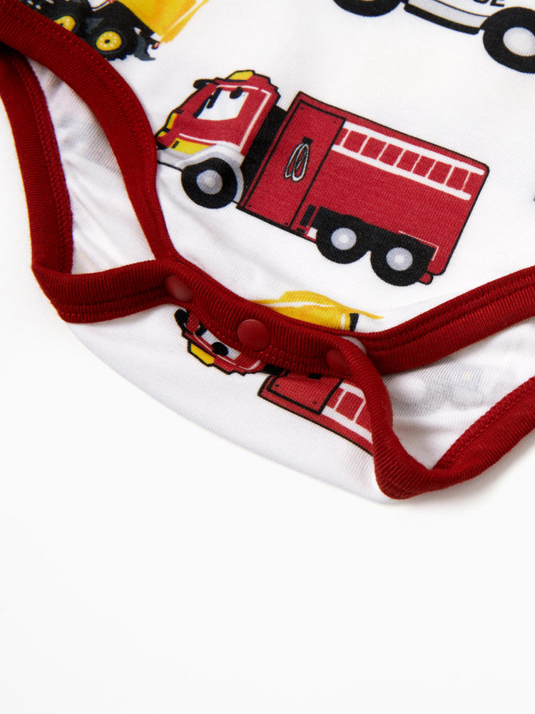 Baby Boy/Girl Playful Print 3pcs Rompers Set Red