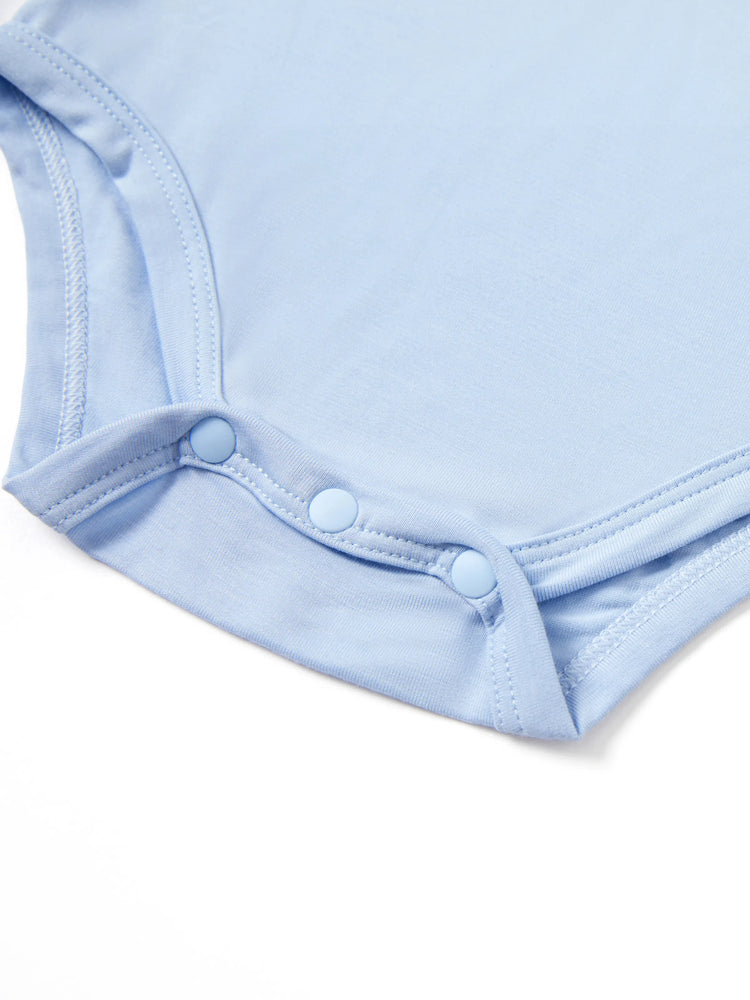 Mono informal de bambú para bebé niño/niña azul