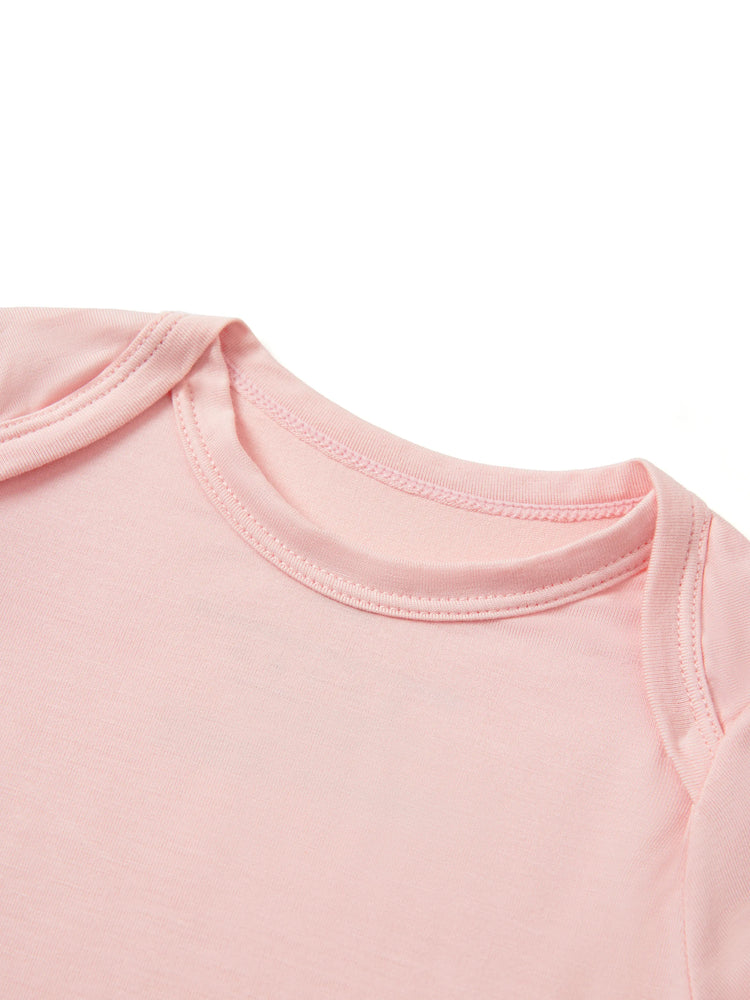 Barboteuse décontractée en bambou pour bébé garçon/fille, rose