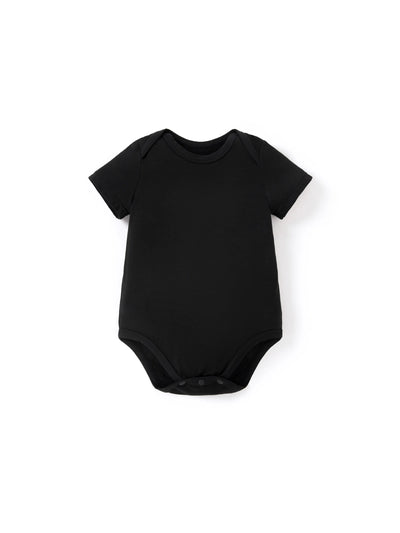Bamboo baby casual romper, black.