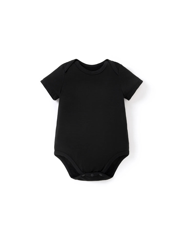 Bamboo baby casual romper, black.