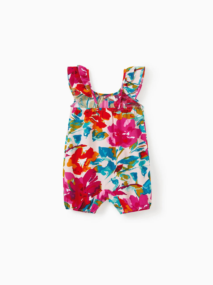 Colorful Family Matching Outfits sSleeveless Strap Top and Skirt Co-ord Set & Shirt Sets Summer Vacation Clothe for Beach, Photoshoots, Travel Hot Pink