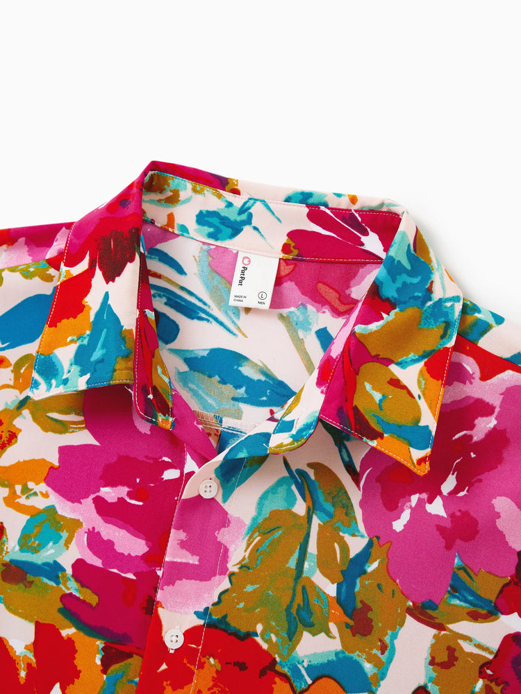 Colorful Family Matching Outfits sSleeveless Strap Top and Skirt Co-ord Set & Shirt Sets Summer Vacation Clothe for Beach, Photoshoots, Travel Hot Pink