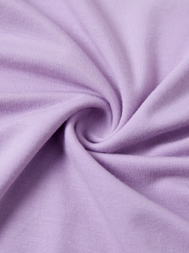 Ensemble 3 pièces barboteuses en bambou pour bébé fille, couleur unie, violet