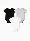 Baby Boy/Girl 3-Pack Lyocell Solid Color Romper Black