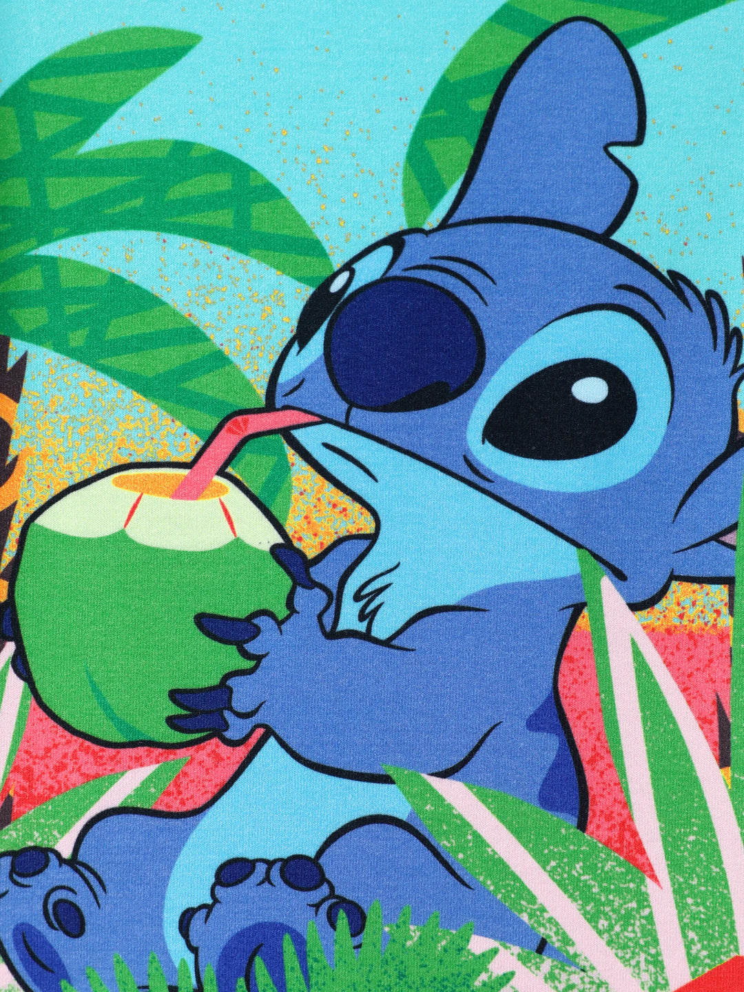 Disney Stitch Family passendes Kleid / Hemd mit tropischem Print grün