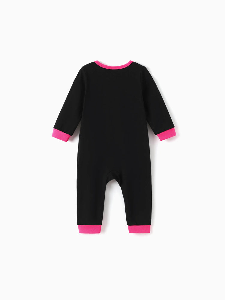 Lot de 2 combinaisons enfantines en coton rose vif pour bébé fille Barbie