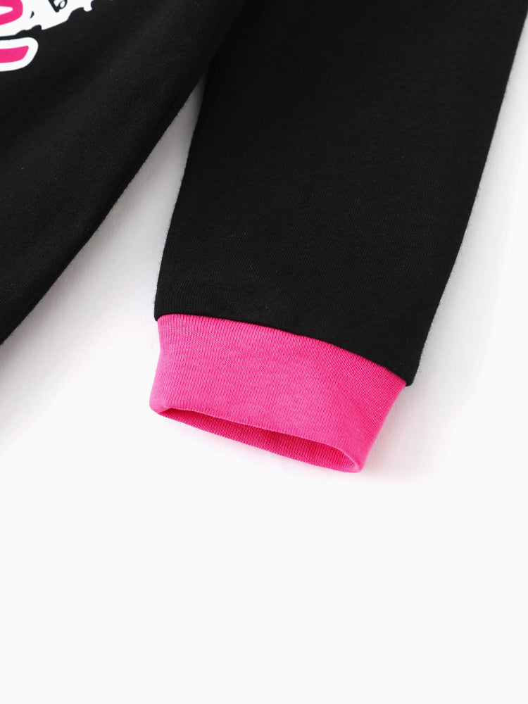 Lot de 2 combinaisons enfantines en coton rose vif pour bébé fille Barbie