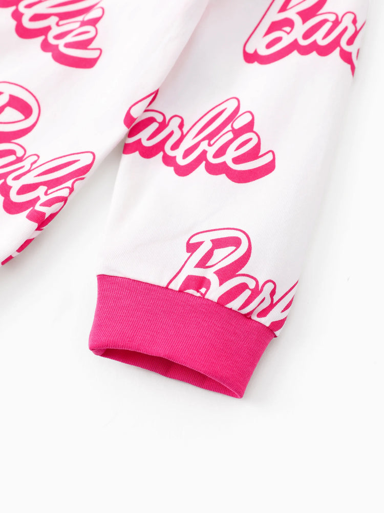 Lot de 2 combinaisons enfantines en coton rose vif pour bébé fille Barbie