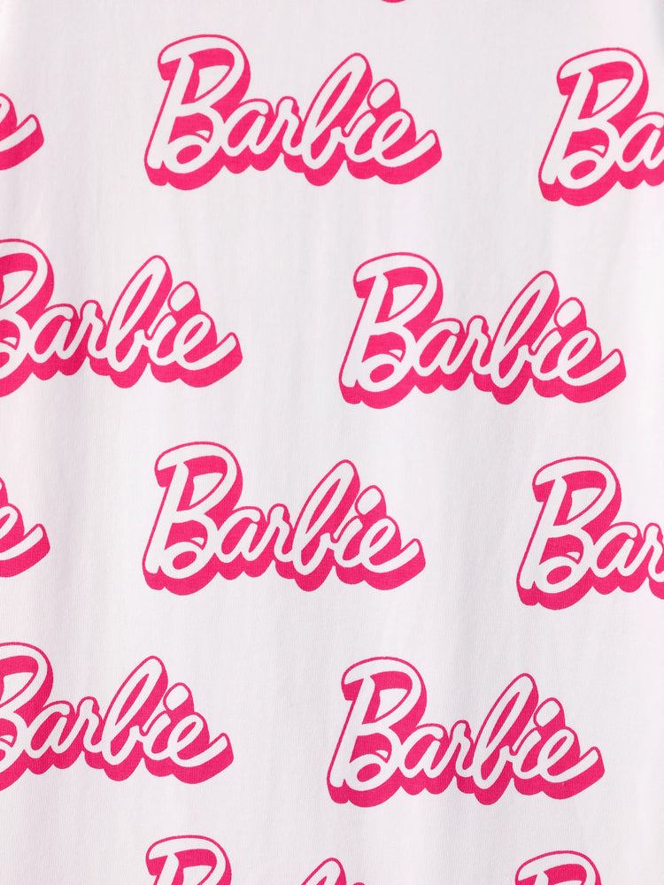 Lot de 2 combinaisons enfantines en coton rose vif pour bébé fille Barbie