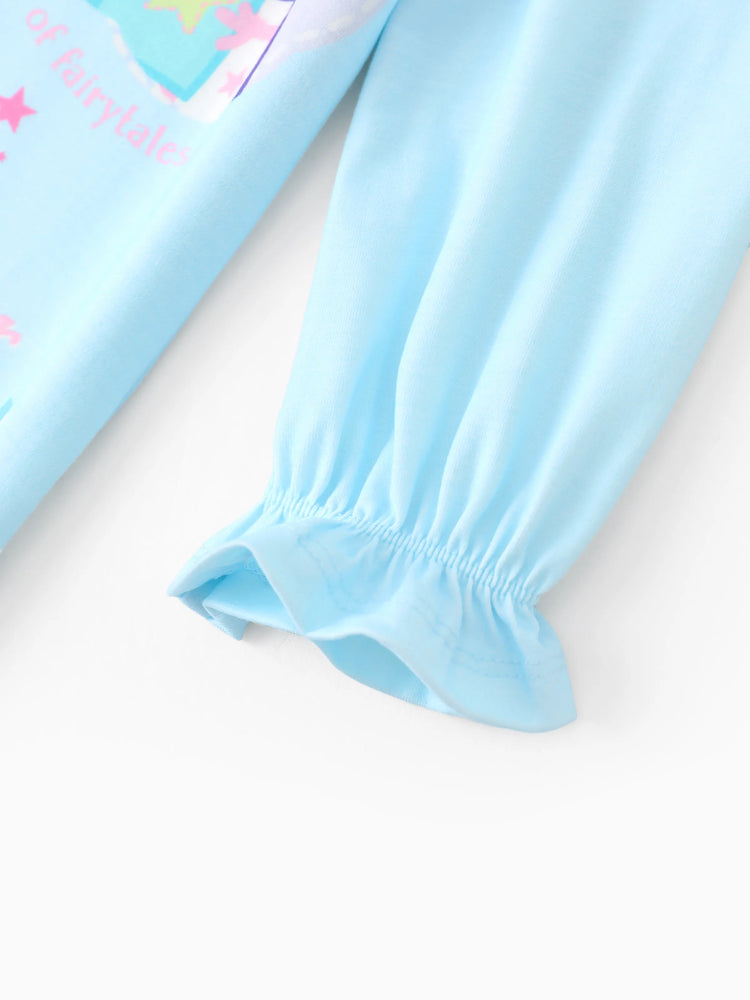 Pijama informal con volantes de Peppa Pig para niña pequeña, color azul claro