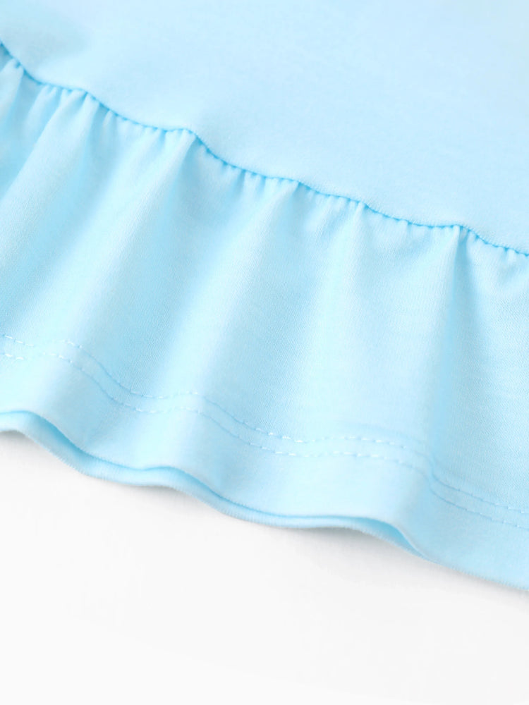 Pijama informal con volantes de Peppa Pig para niña pequeña, color azul claro