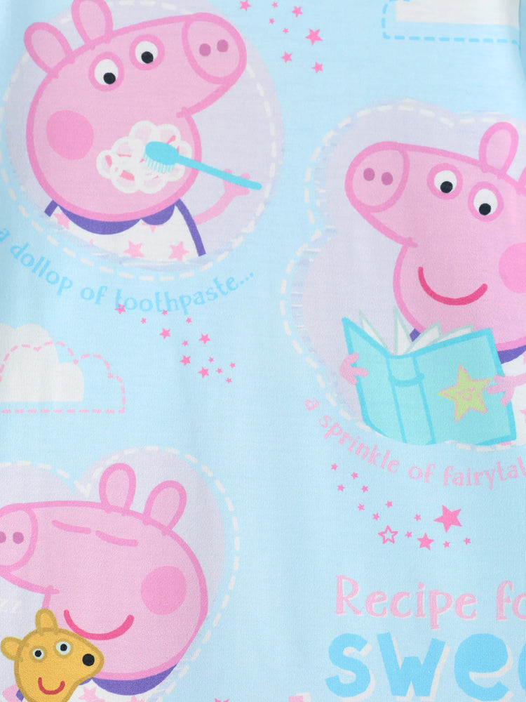 Pijama informal con volantes de Peppa Pig para niña pequeña, color azul claro