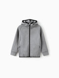 boys zip up black hoodie lightweight jacket stretchy air layer sweatshirt with full zipper grey