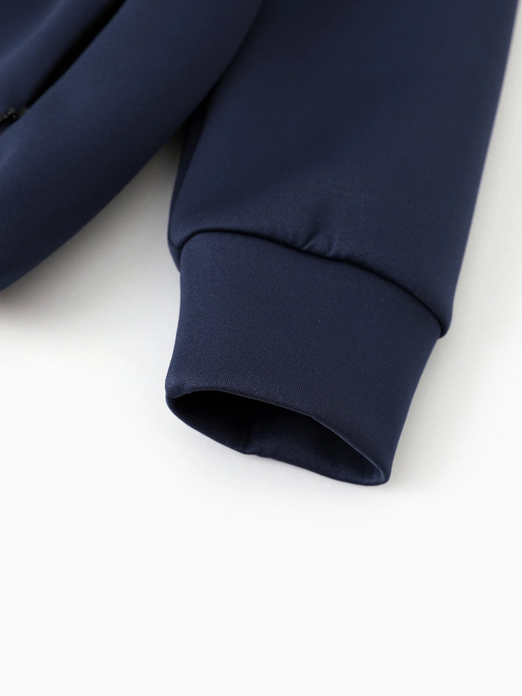 boys zip up black hoodie lightweight jacket stretchy air layer sweatshirt with full zipper dark blue