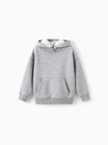 Boys and Girl Solid Color Thermal Hoodie with Far Infrared Heat-Retaining Fabric Grey
