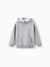 Boys and Girl Solid Color Thermal Hoodie with Far Infrared Heat-Retaining Fabric Grey