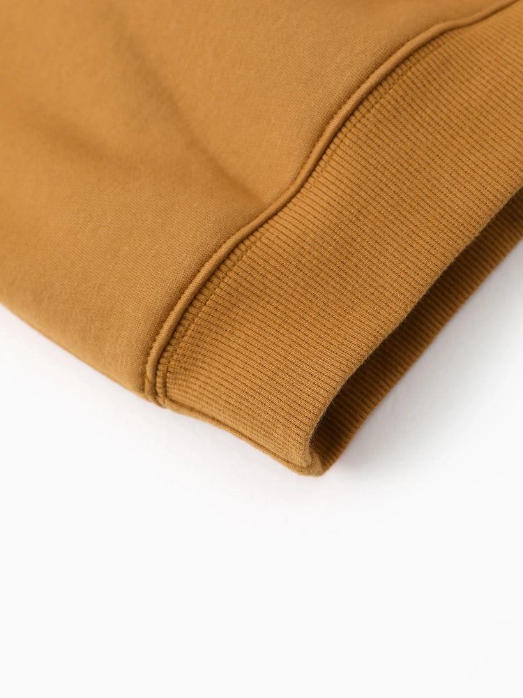 Boys and Girl Solid Color Thermal Hoodie with Far Infrared Heat-Retaining Fabric Brown