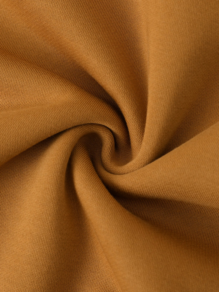 Boys and Girl Solid Color Thermal Hoodie with Far Infrared Heat-Retaining Fabric Brown