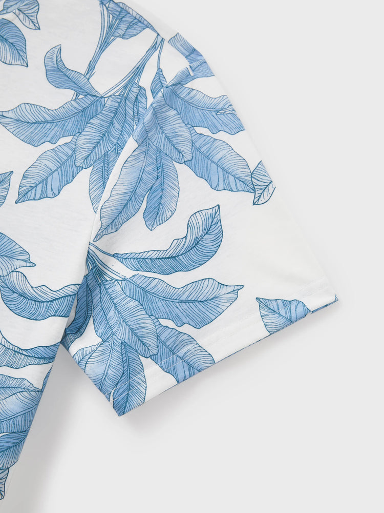 Casual Broken Flower Family Matching Suits Unisex Light Blue