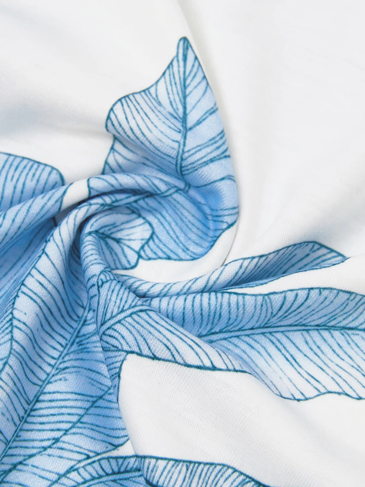 Casual Broken Flower Family Matching Suits Unisex Light Blue