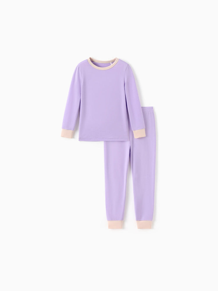 Pyjama 2 pièces en Tencel Modal pour bébé fille/garçon (coupe ajustée) violet