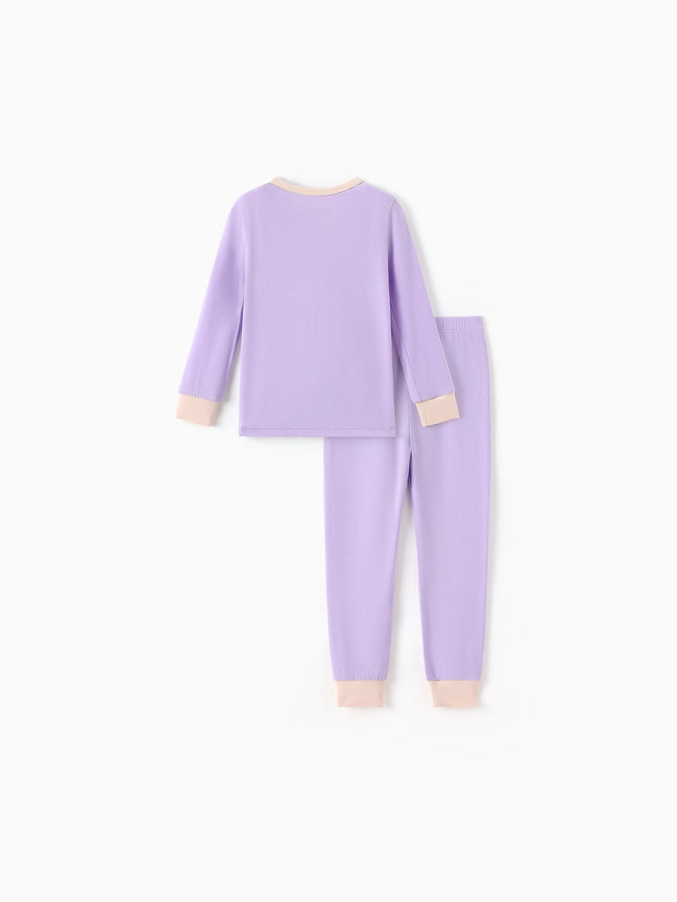 Pyjama 2 pièces en Tencel Modal pour bébé fille/garçon (coupe ajustée) violet