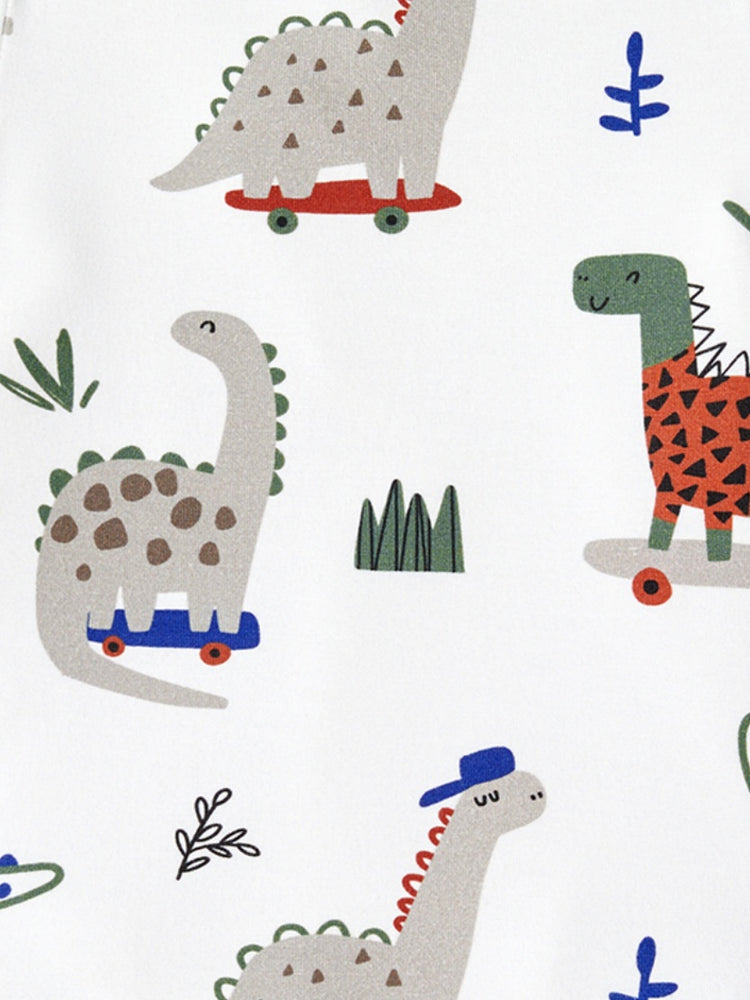 Bamboo Baby Boy/Girl 2-Pack Solid&Printed Rompers Set Green