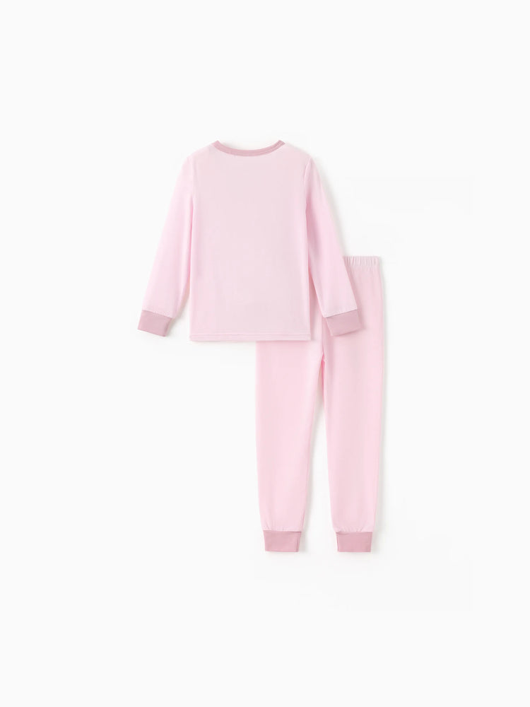 Pyjama 2 pièces en Tencel Modal pour bébé fille/garçon (coupe ajustée) rose