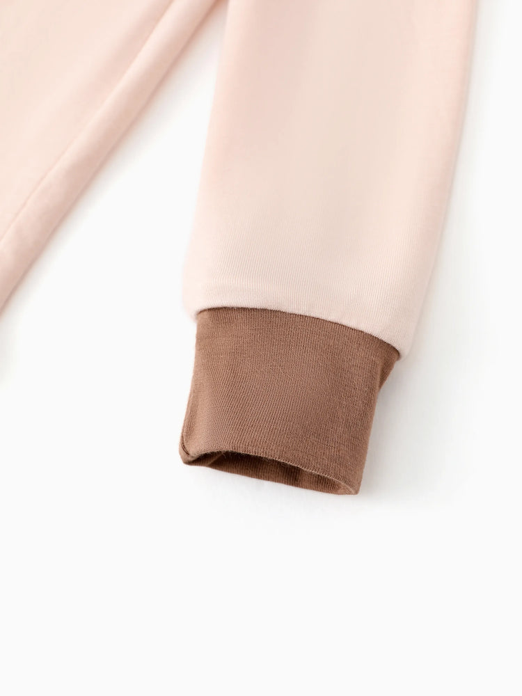 Pyjama 2 pièces en Tencel Modal pour bébé fille/garçon (coupe ajustée) Abricot