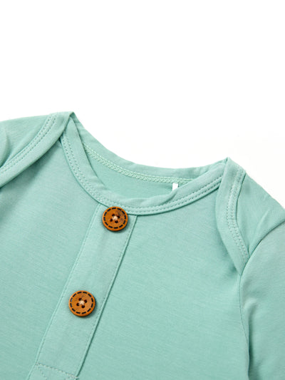 Bamboo Baby Boy/Girl Sleeping Bag Infant Gown with Hat Light Green