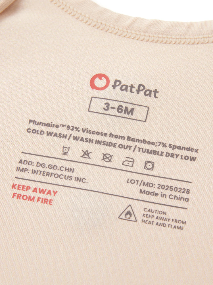 Bambus Baby Schlafsack für Jungen/Mädchen mit Hut Aprikose