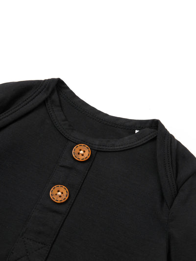 Saco de dormir de bambú para bebé niño/niña, bata infantil con gorro negro