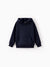 Boys and Girl Solid Color Thermal Hoodie with Far Infrared Heat-Retaining Fabric Dark Blue
