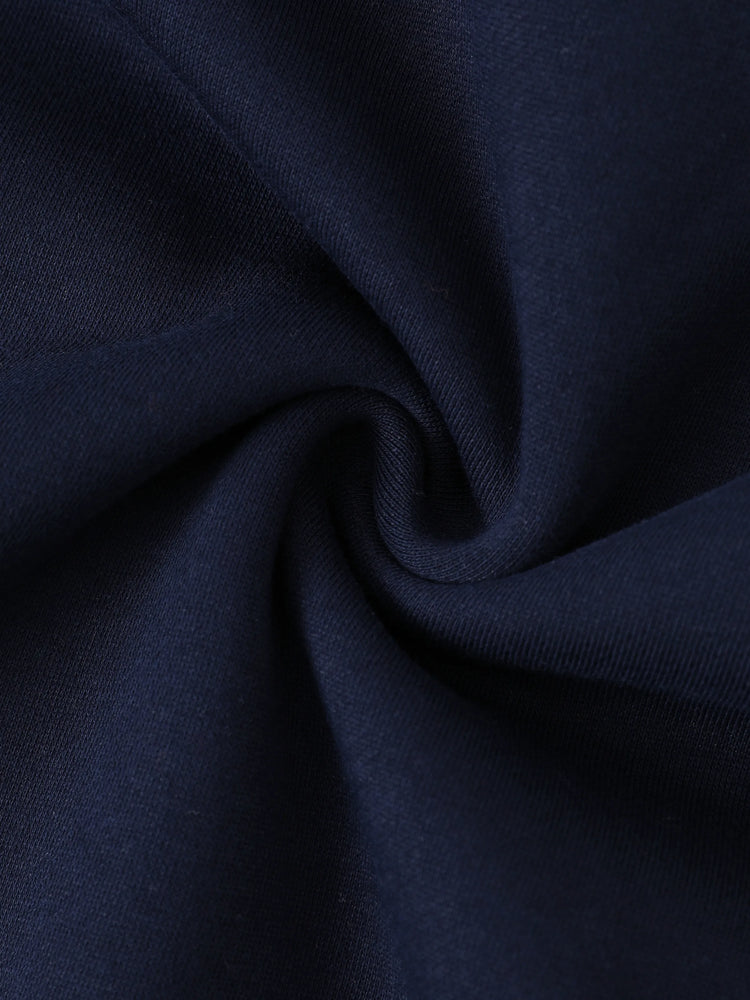 Boys and Girl Solid Color Thermal Hoodie with Far Infrared Heat-Retaining Fabric Dark Blue