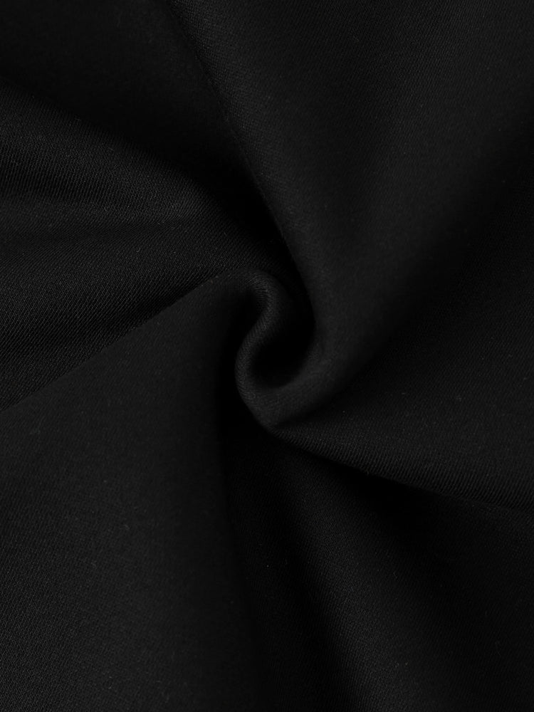 Boys and Girl Solid Color Thermal Hoodie with Far Infrared Heat-Retaining Fabric Black