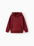 Boys and Girl Solid Color Thermal Hoodie with Far Infrared Heat-Retaining Fabric Red