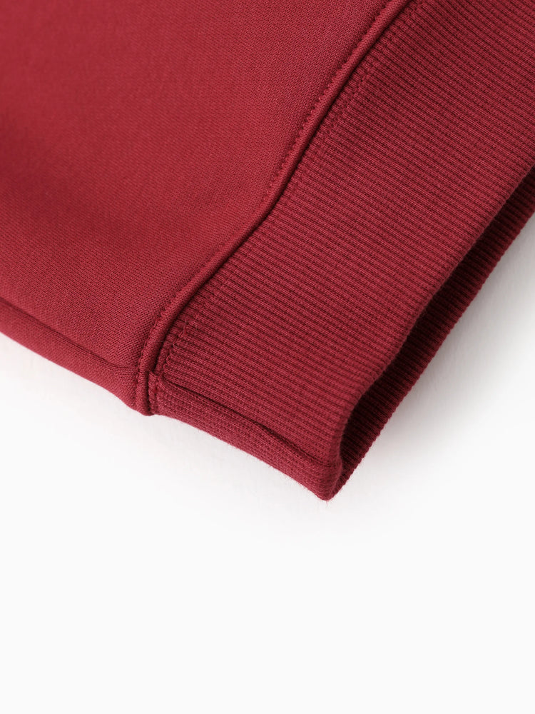 Boys and Girl Solid Color Thermal Hoodie with Far Infrared Heat-Retaining Fabric Red