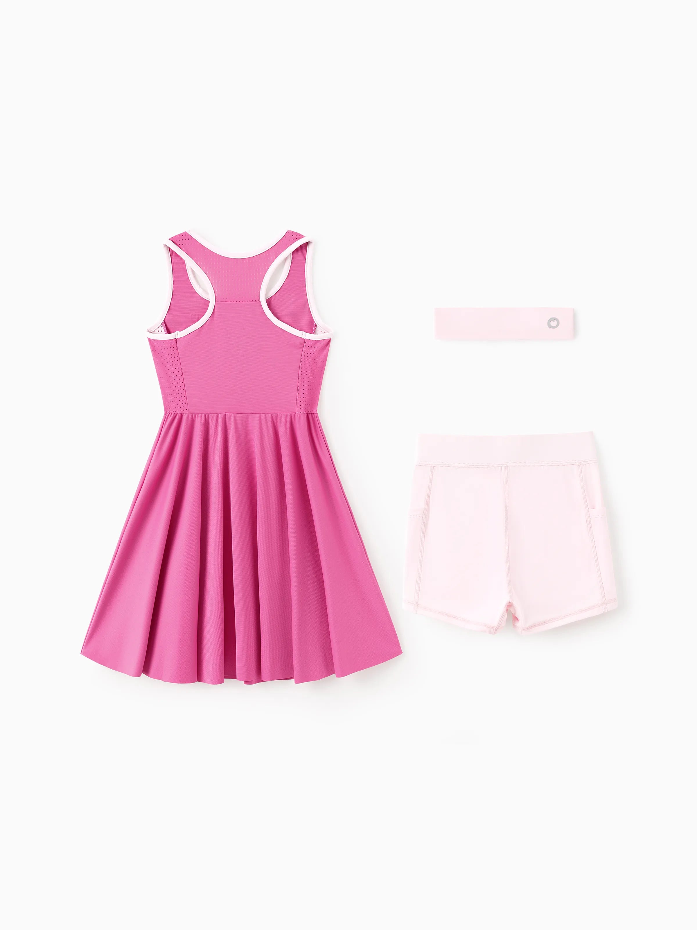 PatPat Rapidair activewear Kid Girl Tennis Dress with Headband & Bamboo Viscose Shorts with Pockets Hot Pink, Hot Pink / XL(13-14Y) PatPat Rapidair activewear Kid Girl Tennis Dress with Headband & Bamboo Viscose Shorts with Pockets Hot Pink, Hot Pink / XL(13-14Y)