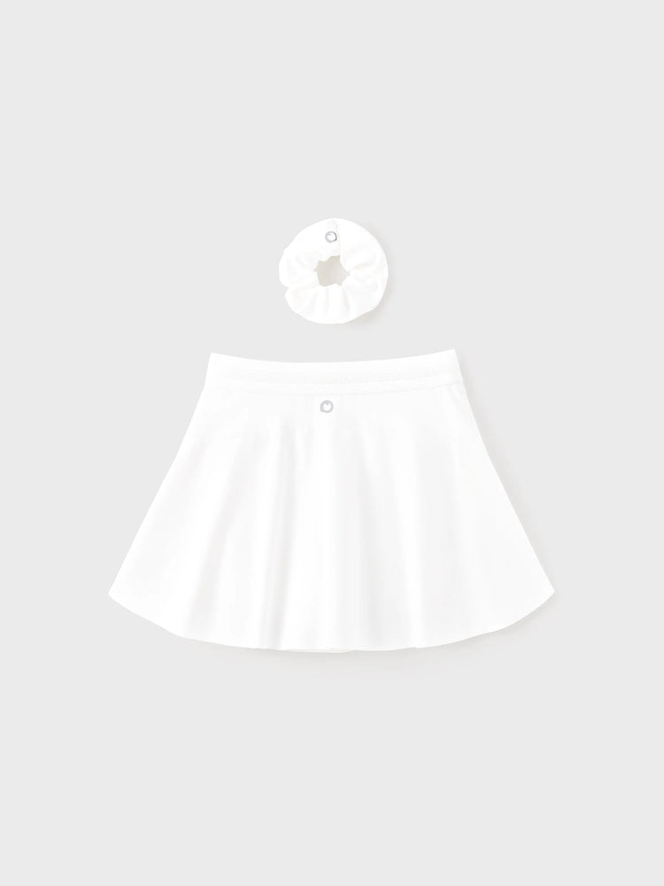 PatPat Rapidair activewear Kid Girl Athletic 2 in 1 Tennis Skort with Bamboo Viscose Shorts & Pocket White