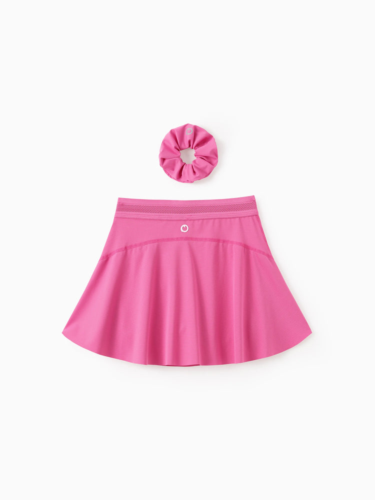 PatPat Rapidair activewear Kid Girl Athletic 2 in 1 Tennis Skort with Bamboo Viscose Shorts & Pocket Hot Pink